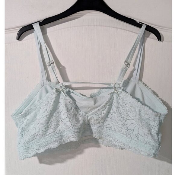 NEW Aerie | Anytime Lace Strappy Bralette In Light Turquoise - Picture 3 of 8
